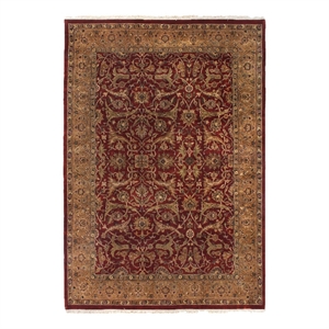 Moghul Hand-Knotted New Zealand Wool Red/Gold 14'x18' Area Rug