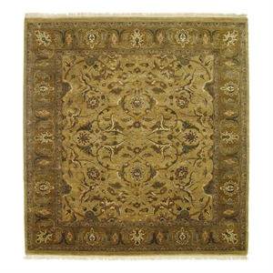 Moghul Hand-Knotted New Zealand Wool Maize/Gold 9'x10' Area Rug