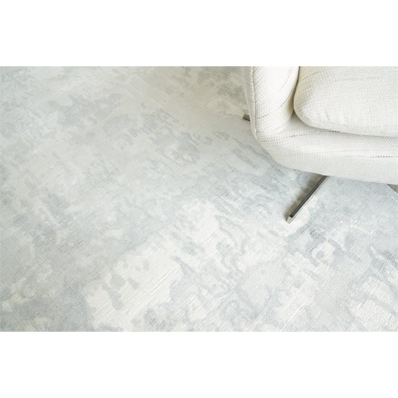 Murano Handloomed Wool/Bamboo Silk Silver 14'x18' Area Rug