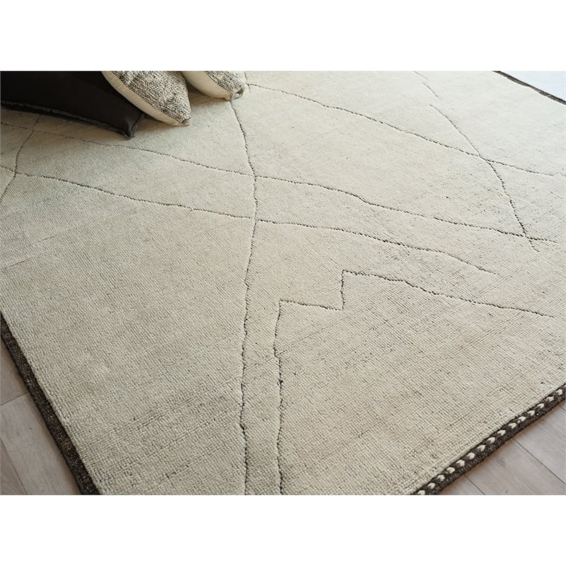 Mojave Hand-Knotted New Zealand Wool Ivory/Espresso 12'x15' Area Rug