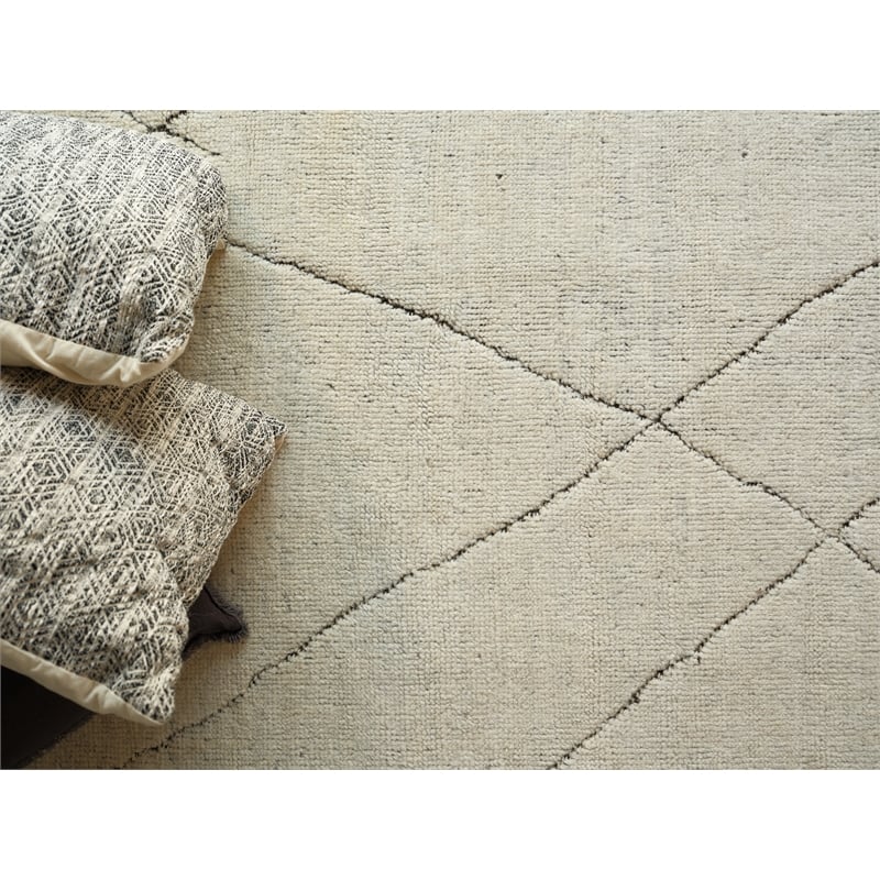 Mojave Hand-Knotted New Zealand Wool Ivory/Espresso 12'x15' Area Rug
