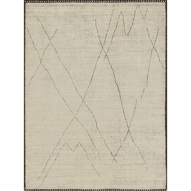Mojave Hand-Knotted New Zealand Wool Ivory/Espresso 12'x15' Area Rug