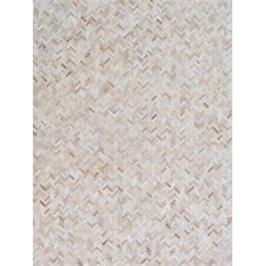 Mosaic Leather Hand-Tufted Leather Hide Light Beige 8'x11' Area Rug