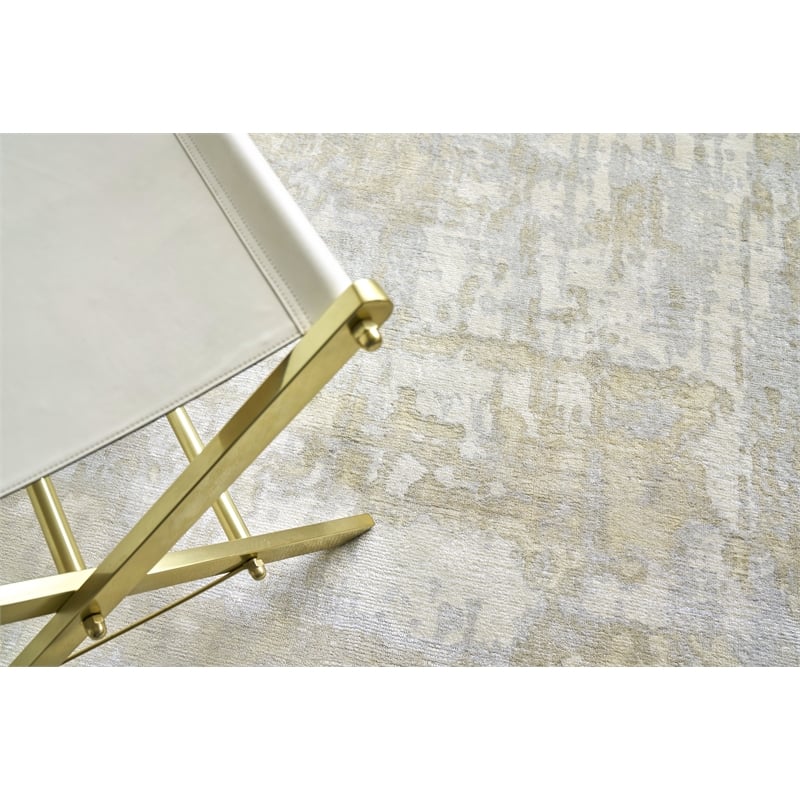 Murano Handloomed Wool/Bamboo Silk Beige 5'x8' Area Rug