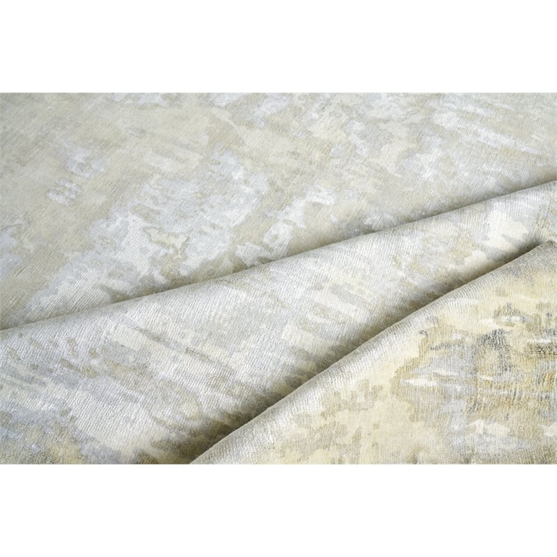 Murano Handloomed Wool/Bamboo Silk Beige 6'x9' Area Rug