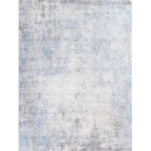Murano Handloomed Wool/Bamboo Silk Silver/Blue 14'x18' Area Rug