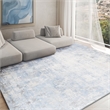 Murano Handloomed Wool/Bamboo Silk Silver/Blue 15'x20' Area Rug