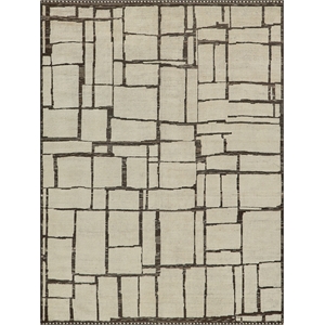 Mojave Hand-Knotted New Zealand Wool Ivory/Espresso 8'x10' Area Rug