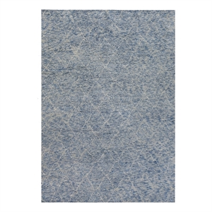 Moroccan Hand-Knotted New Zealand Wool Aqua 6'x9' Area Rug