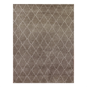 Moroccan Hand-Knotted New Zealand Wool Gray 10'x14' Area Rug