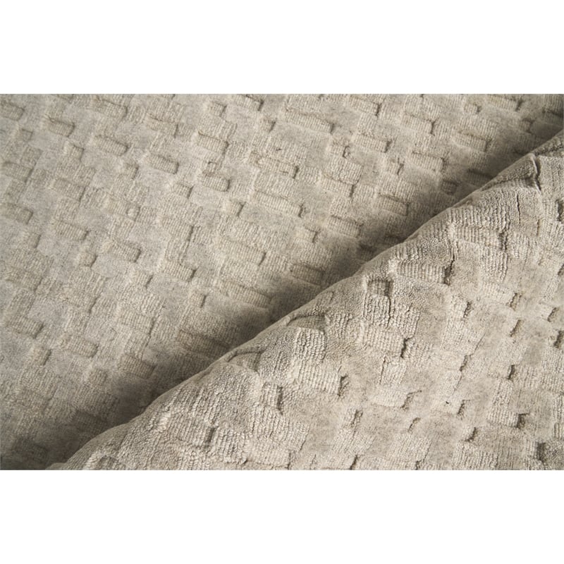 Monroe Silk Handloomed Bamboo Silk Light Gray 2'x3' Area Rug