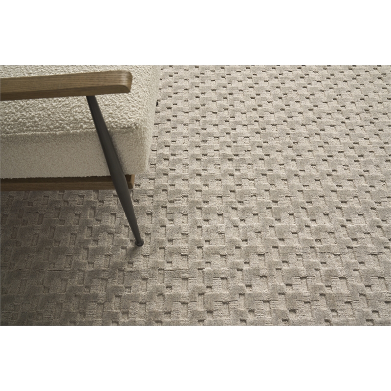 Monroe Silk Handloomed Bamboo Silk Light Gray 2'x3' Area Rug