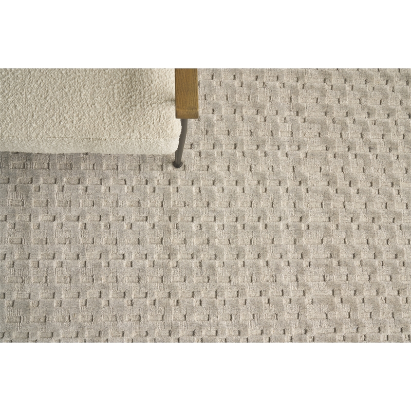 Monroe Silk Handloomed Bamboo Silk Light Gray 2'x3' Area Rug