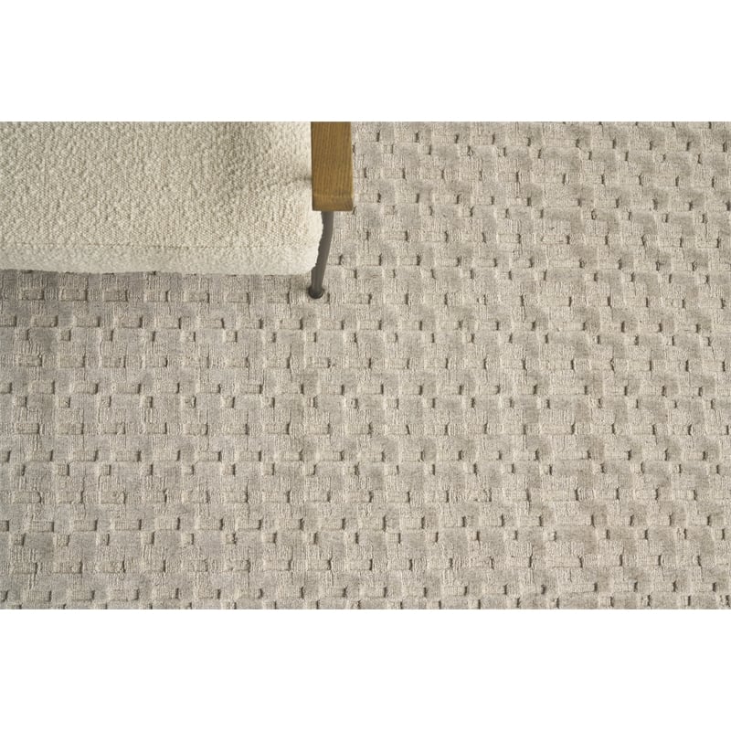 Monroe Silk Handloomed Bamboo Silk Light Gray 8'x10' Area Rug