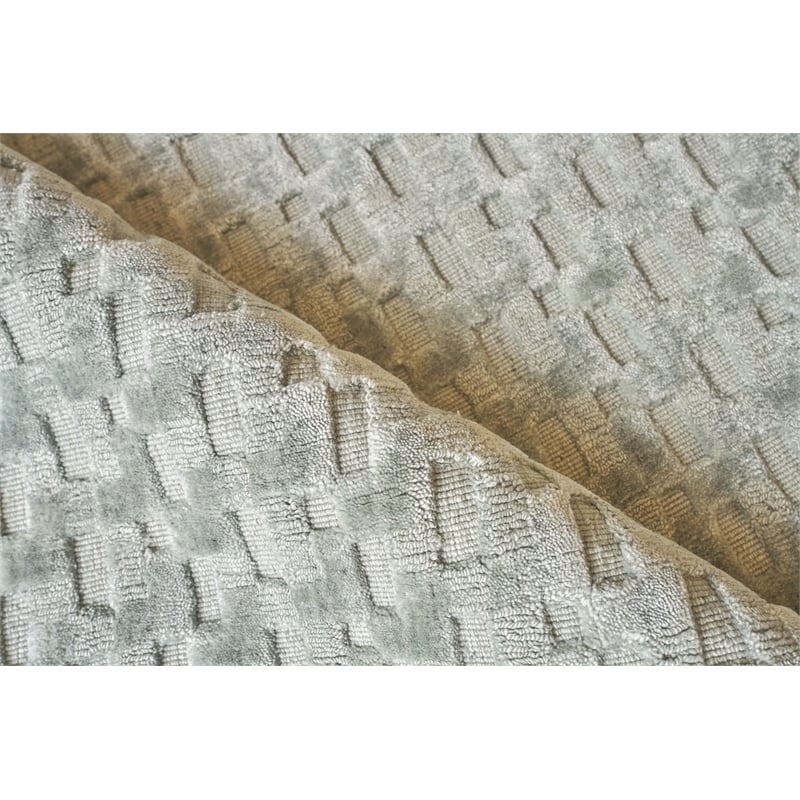 Monroe Silk Handloomed Bamboo Silk Light Green 12'x15' Area Rug