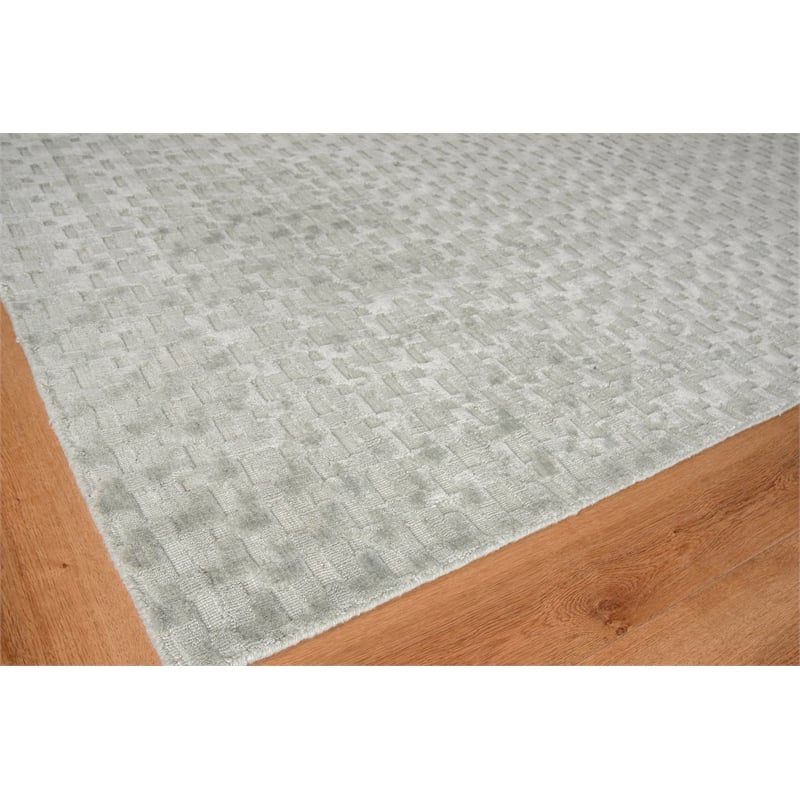 Monroe Silk Handloomed Bamboo Silk Light Green 9'x12' Area Rug