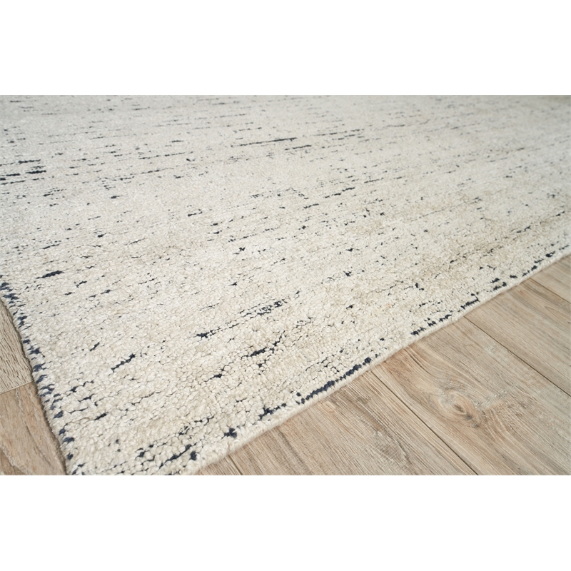 Montero Handloomed Wool/Pet Yarn Ivory/Navy 2'x3' Area Rug