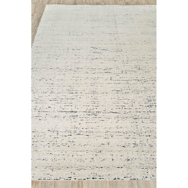 Montero Handloomed Wool/Pet Yarn Ivory/Navy 9'x12' Area Rug