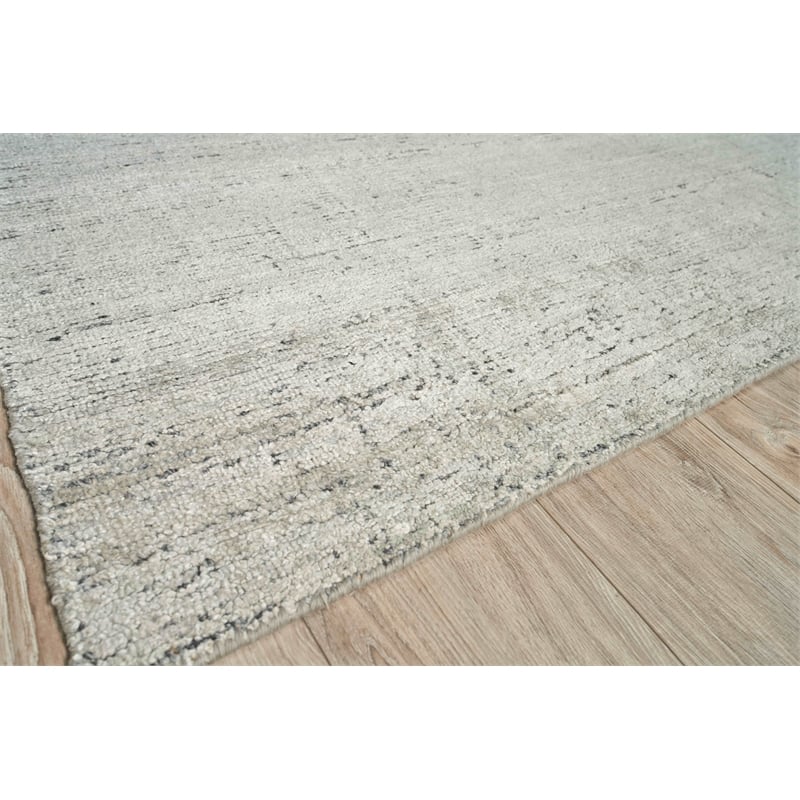 Montero Handloomed Wool/Pet Yarn Silver/Gray 10'x14' Area Rug