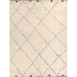 Moroccan Hand-Knotted New Zealand Wool Ivory/Gray 9'x12' Area Rug