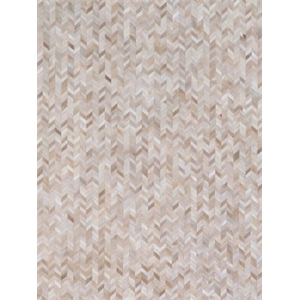 Mosaic Leather Hand-Tufted Leather Hide Light Beige 8'x11' Area Rug