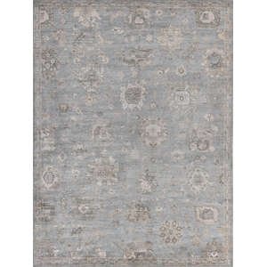Museum Hand-Knotted Bamboo Silk Blue/Gray 6'x9' Area Rug
