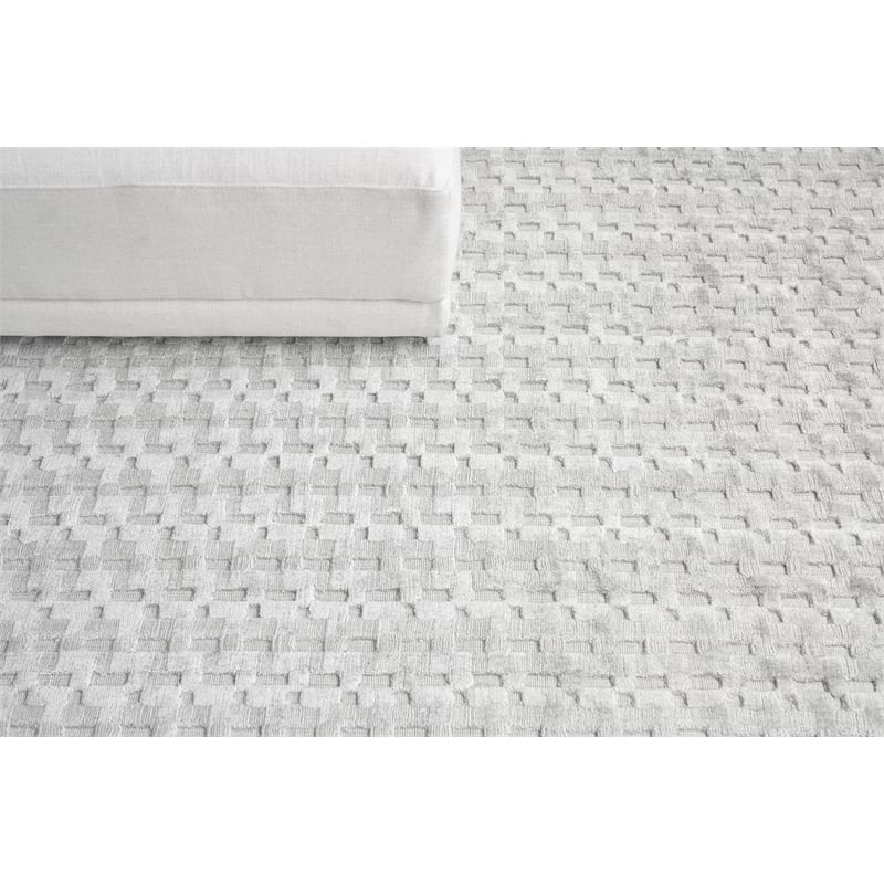 Monroe Silk Handloomed Bamboo Silk Ivory 10'x14' Area Rug