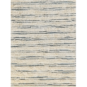 Moroccan Hand-Knotted New Zealand Wool Ivory/Dark Gray 9'x12' Area Rug