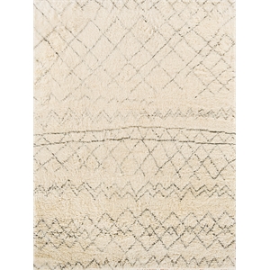 Moroccan Hand-Knotted New Zealand Wool Ivory/Charcoal 8'x10' Area Rug