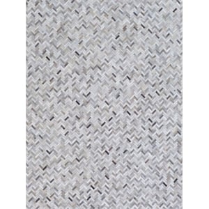 Mosaic Leather Hand-Tufted Leather Hide Silver 5'x8' Area Rug