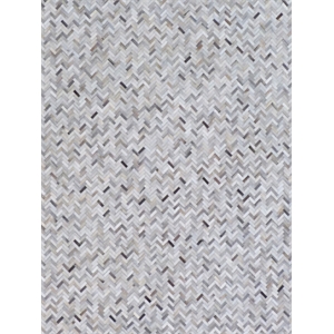Mosaic Leather Hand-Tufted Leather Hide Silver 9'6&quotx13'6&quot Area Rug