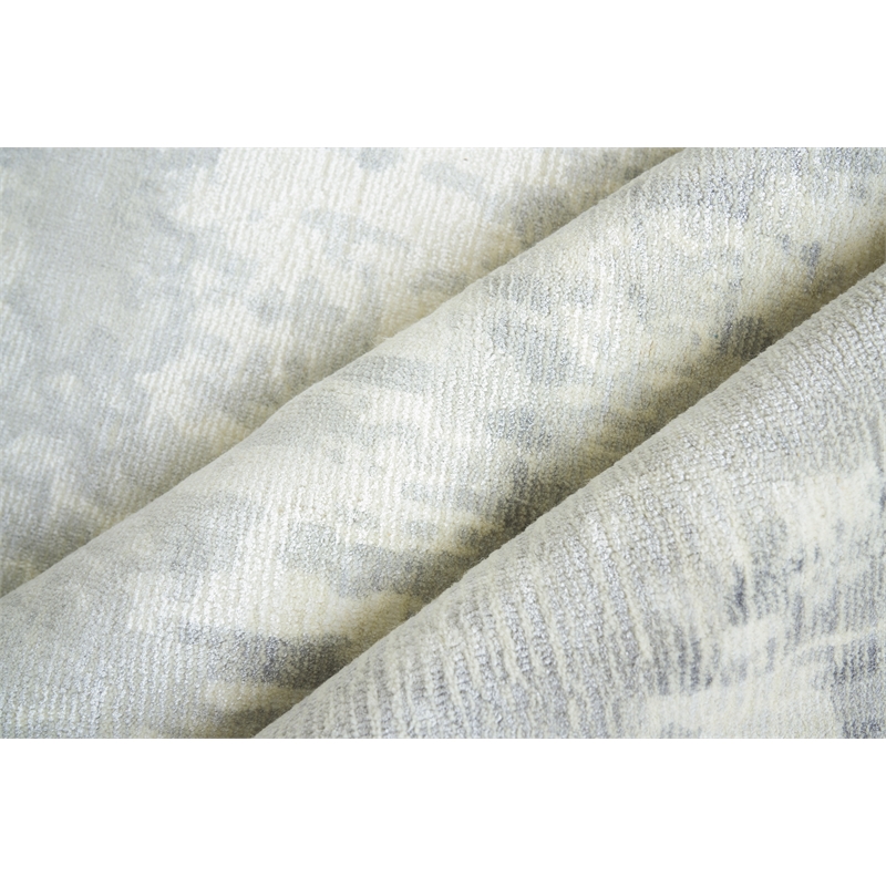 Murano Handloomed Wool/Bamboo Silk Silver 5'x8' Area Rug