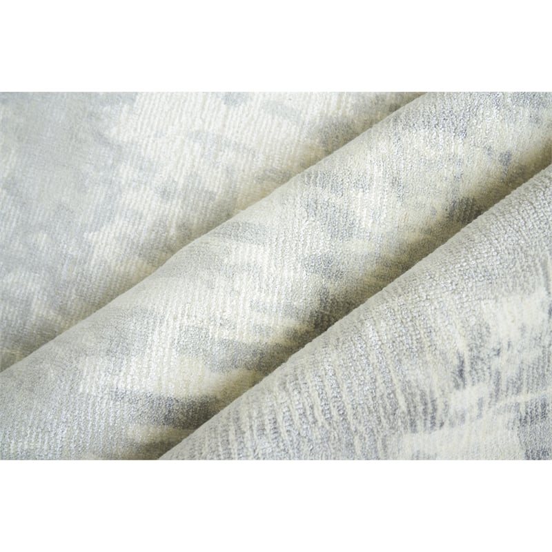 Murano Handloomed Wool/Bamboo Silk Silver 6'x9' Area Rug