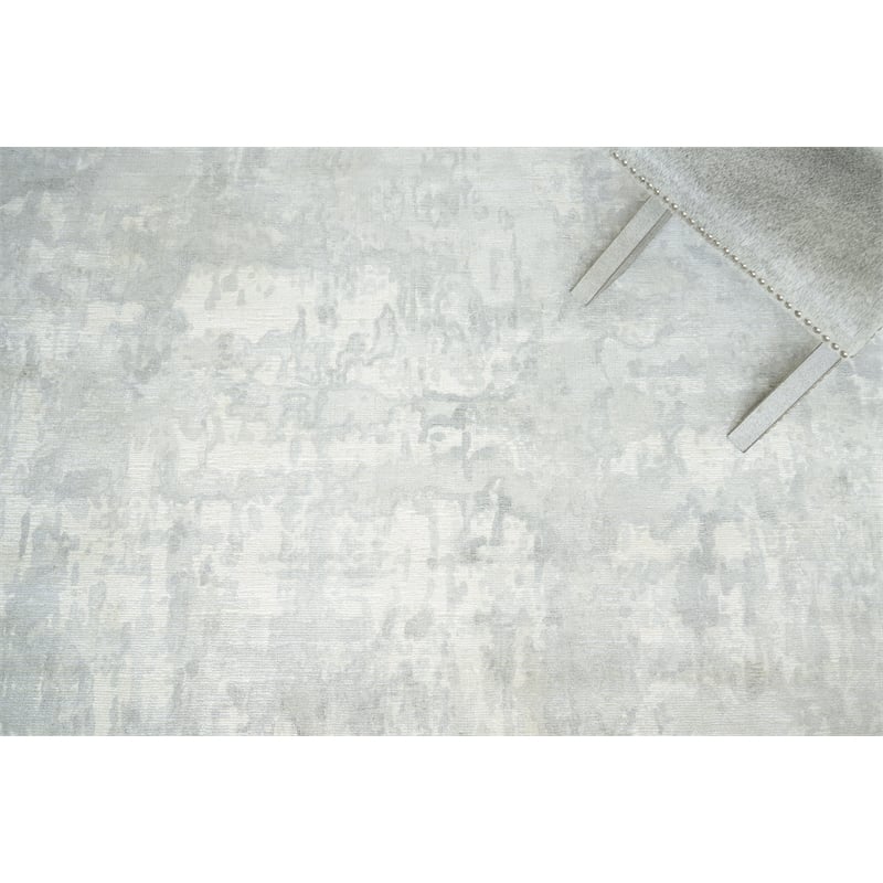 Murano Handloomed Wool/Bamboo Silk Silver 8'x10' Area Rug