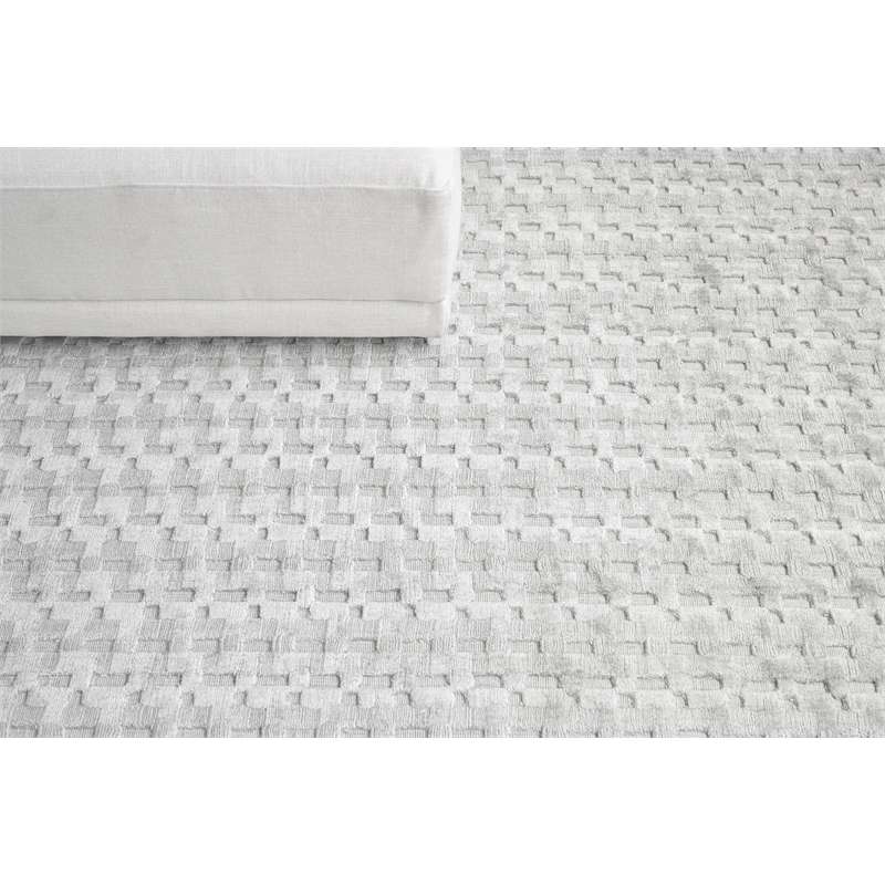 Monroe Silk Handloomed Bamboo Silk Ivory 2'x3' Area Rug