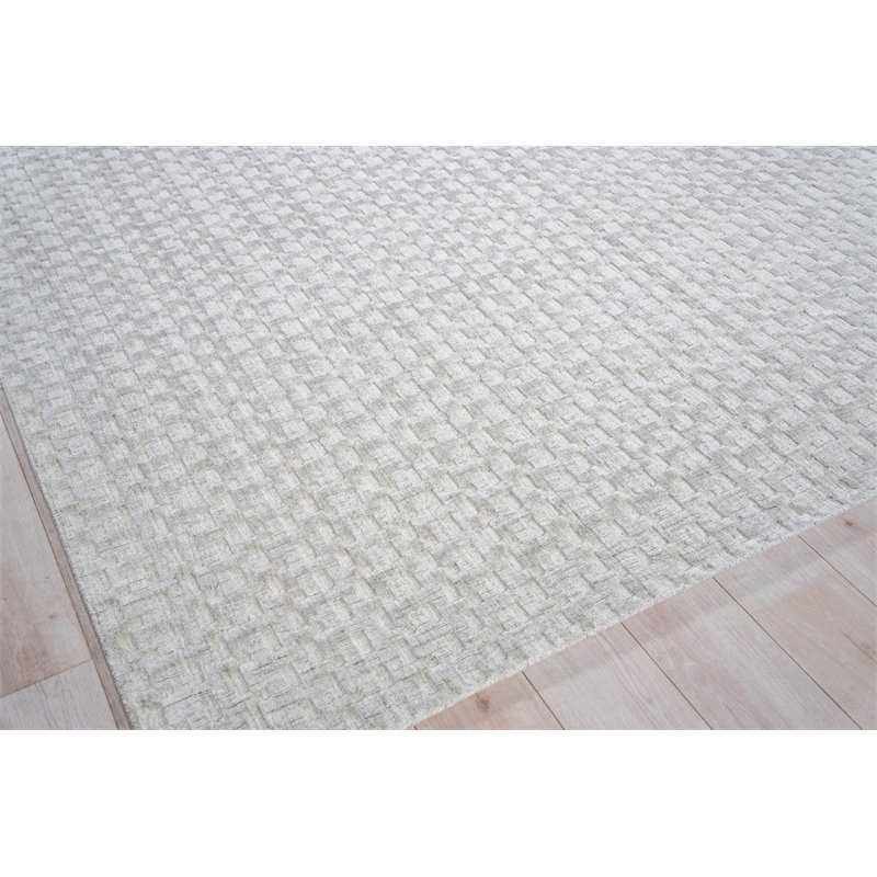 Monroe Silk Handloomed Bamboo Silk/Wool Light Silver 2'x3' Area Rug
