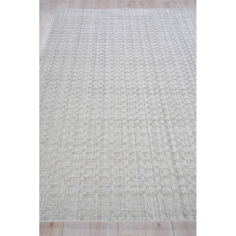 Monroe Silk Handloomed Bamboo Silk/Wool Light Silver 2'x3' Area Rug
