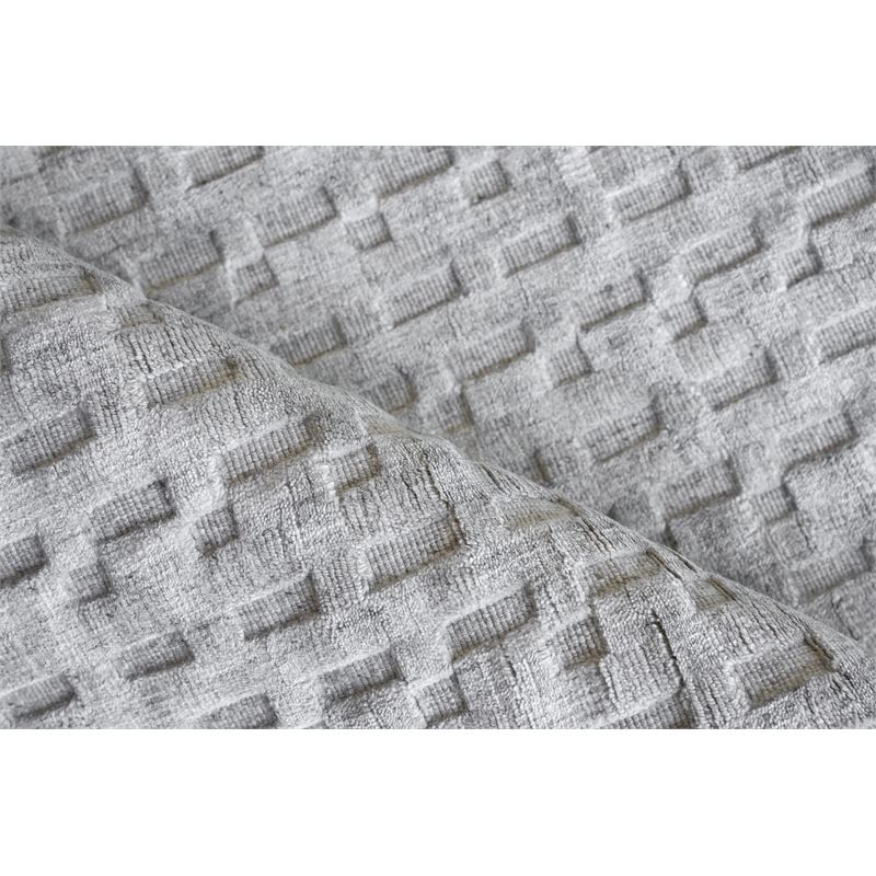 Monroe Silk Handloomed Bamboo Silk/Wool Light Silver 2'x3' Area Rug