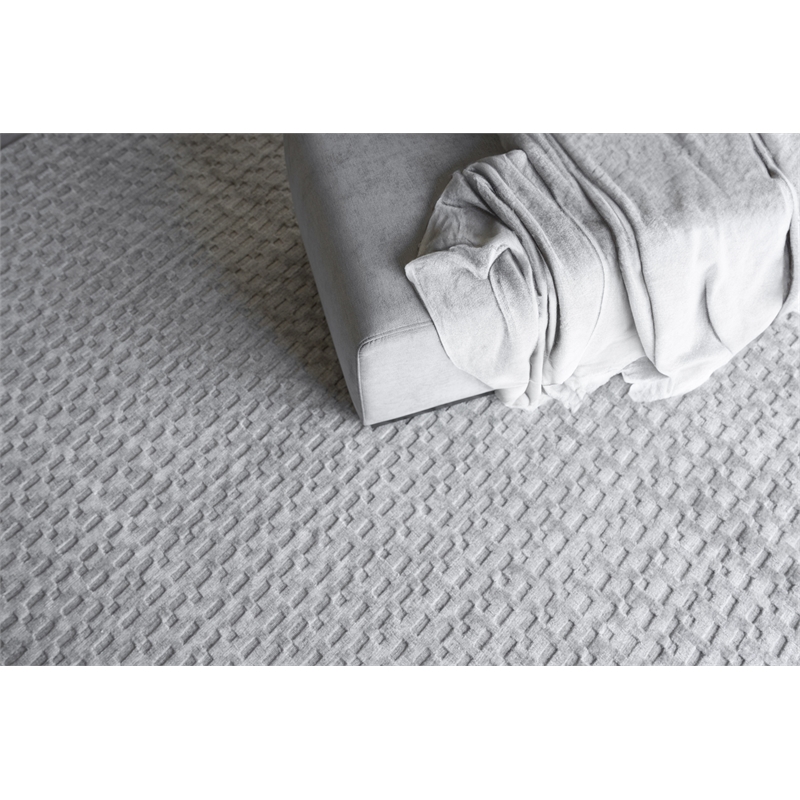 Monroe Silk Handloomed Bamboo Silk/Wool Light Silver 2'x3' Area Rug