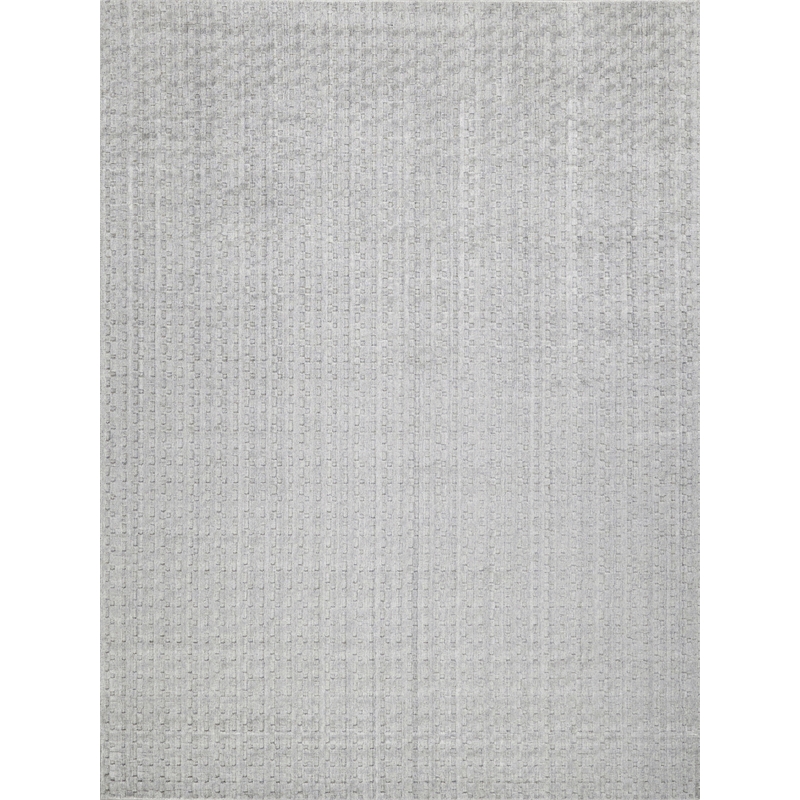 Monroe Silk Handloomed Bamboo Silk/Wool Light Silver 2'x3' Area Rug