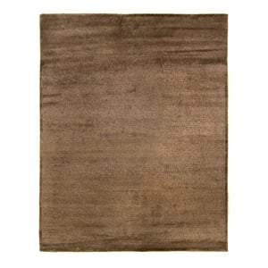 Mosaic Hand-Knotted Bamboo Silk Brown/Silk 9'x10' Area Rug
