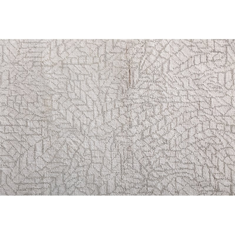 Mosaic Hand-Knotted Bamboo Silk Ivory 9'x12' Area Rug