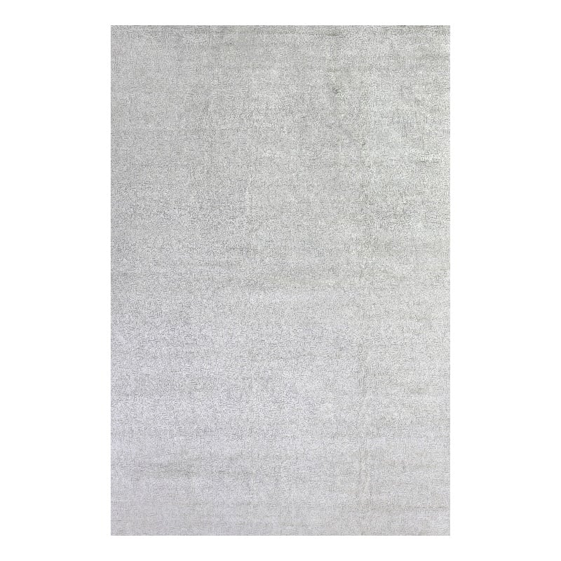 Mosaic Hand-Knotted Bamboo Silk Ivory 9'x12' Area Rug