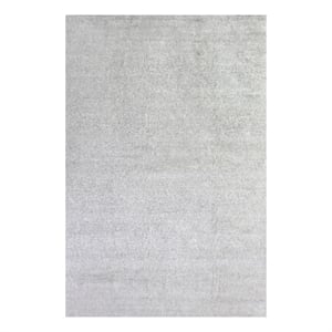 Mosaic Hand-Knotted Bamboo Silk Ivory 9'x12' Area Rug