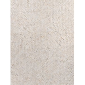 Mosaic Leather Hand-Tufted Leather Hide Ivory 8'x11' Area Rug