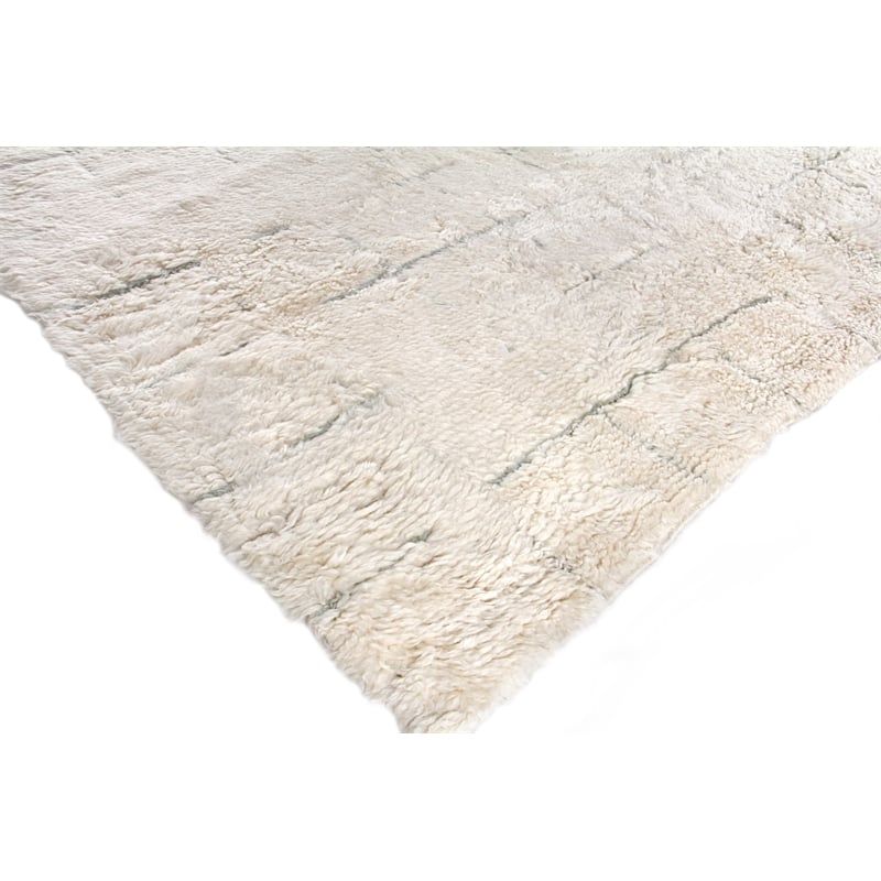 Moroccan Hand-Knotted New Zealand Wool Ivory/Gray 6'x9' Area Rug