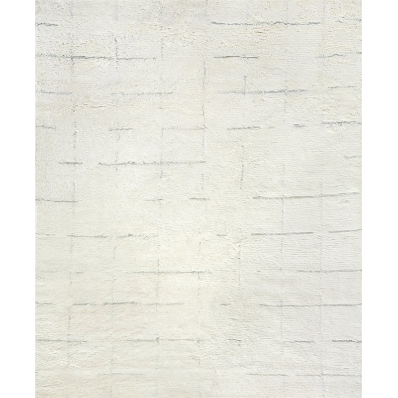 Moroccan Hand-Knotted New Zealand Wool Ivory/Gray 6'x9' Area Rug