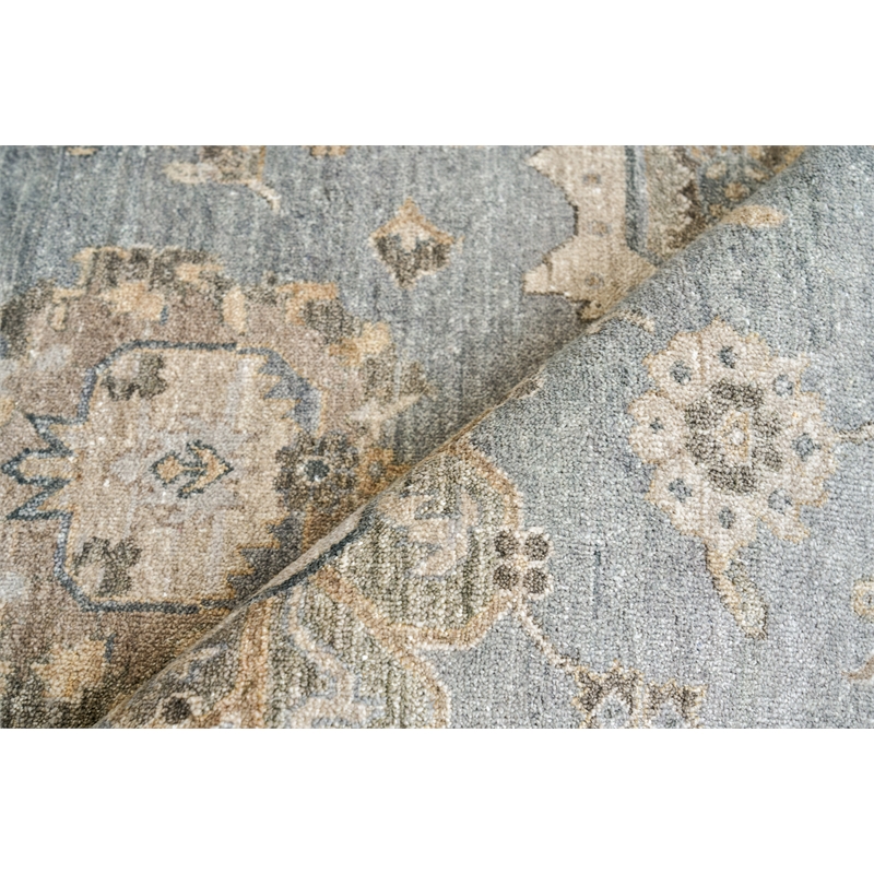 Museum Hand-Knotted Bamboo Silk Blue/Gray 9'x12' Area Rug