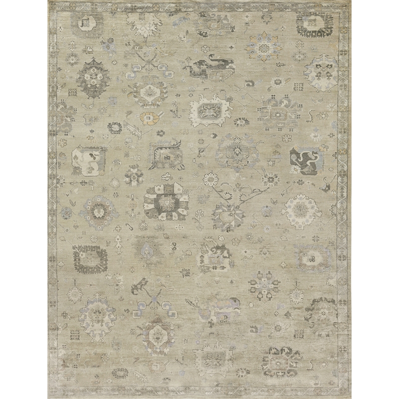 Museum Hand-Knotted Bamboo Silk Beige 12'x15' Area Rug