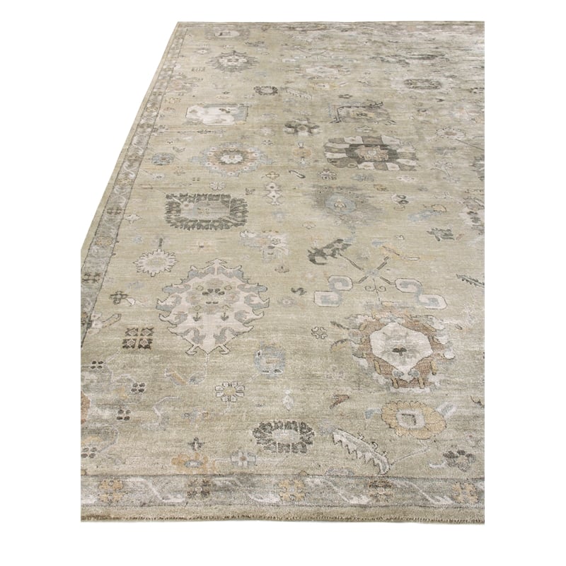 Museum Hand-Knotted Bamboo Silk Beige 14'x18' Area Rug
